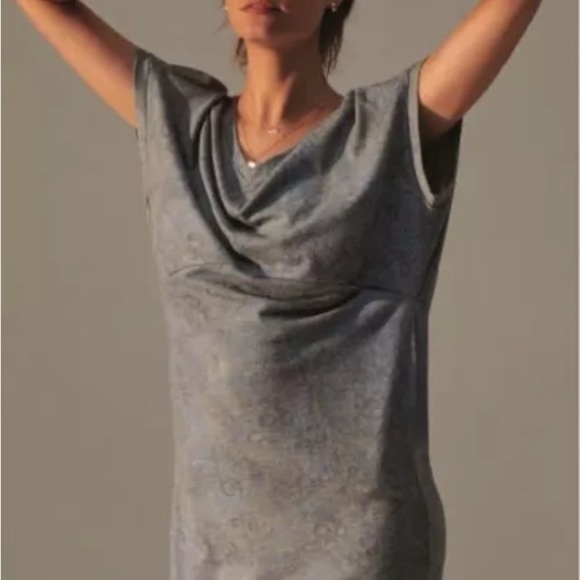 Anthropologie Saturday/Sunday Blue Zelda Tunic Dress Size Small Stretch Casual - Picture 3 of 11